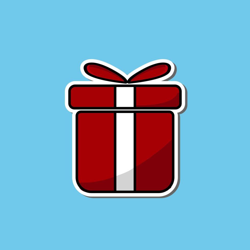 Christmas gift box cartoon icon illustration. vector