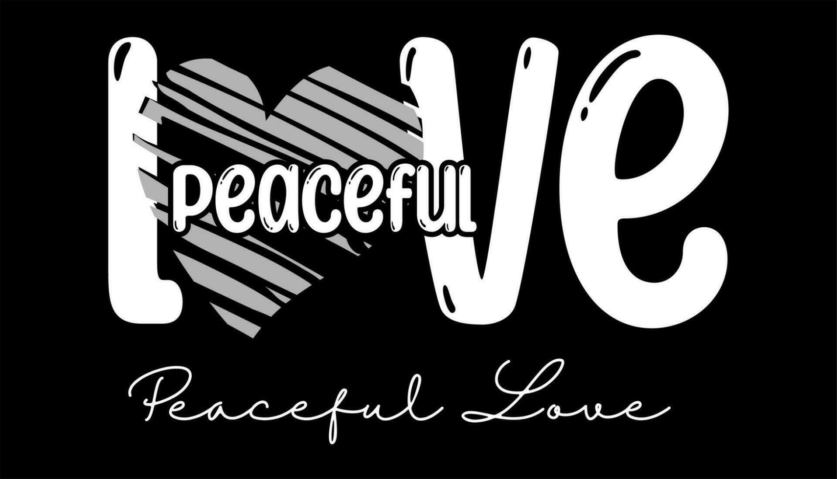 Love Peaceful Black and white Vector