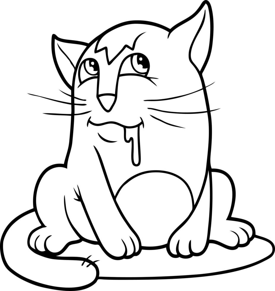 Little cute cat, funny illustration vector