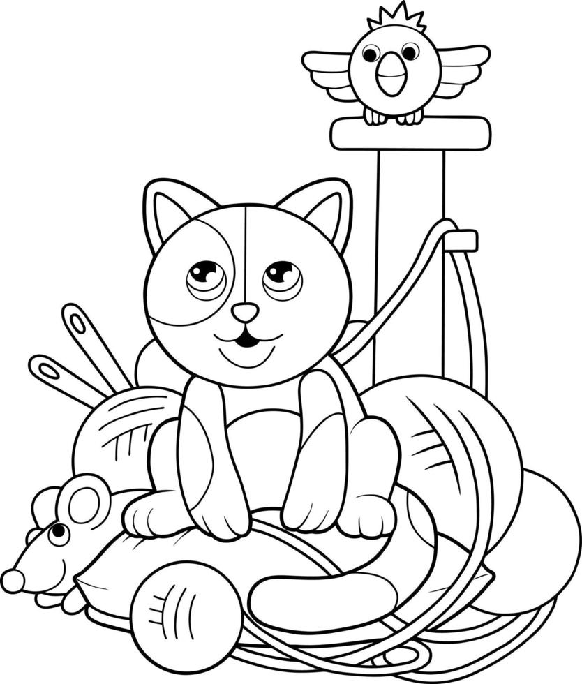 Little cute cat vector