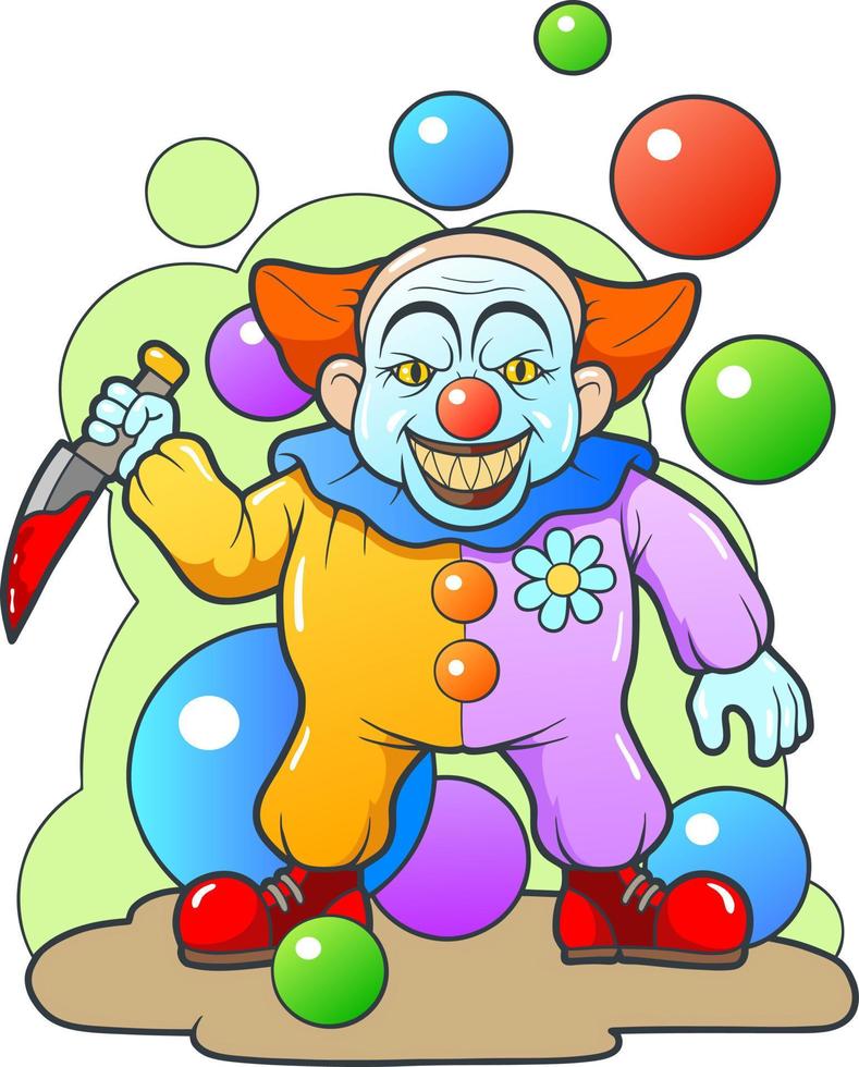 Funny cartoon clown vector