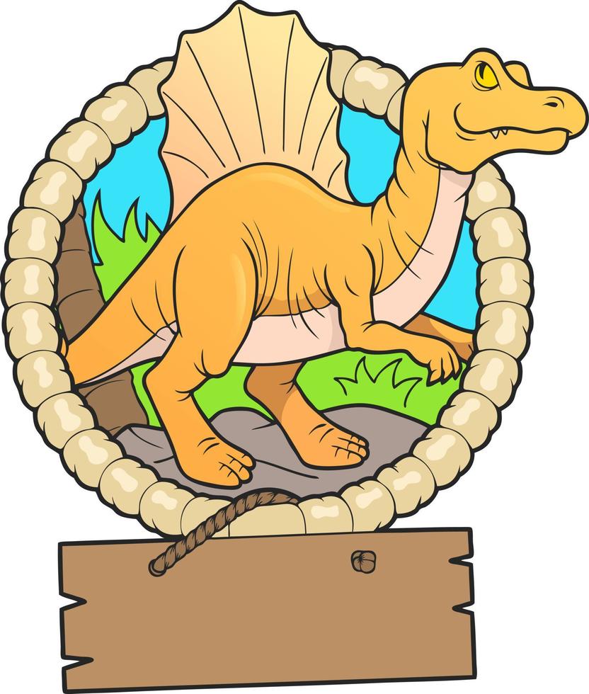 dinosaurio prehistórico de dibujos animados vector