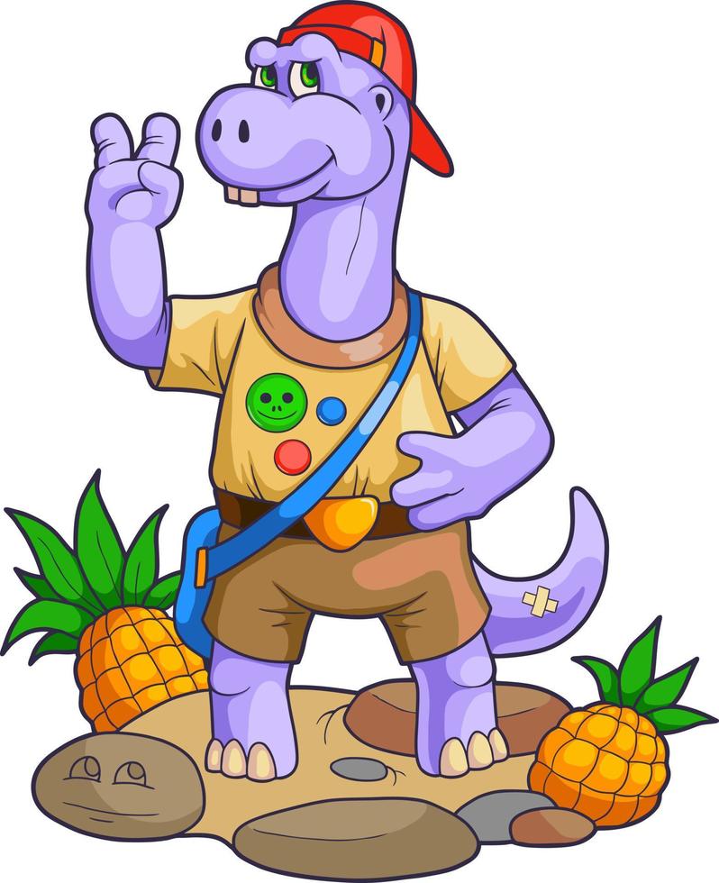 pequeño dinosaurio lindo vector