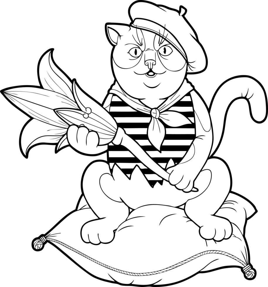 Little cute cat vector