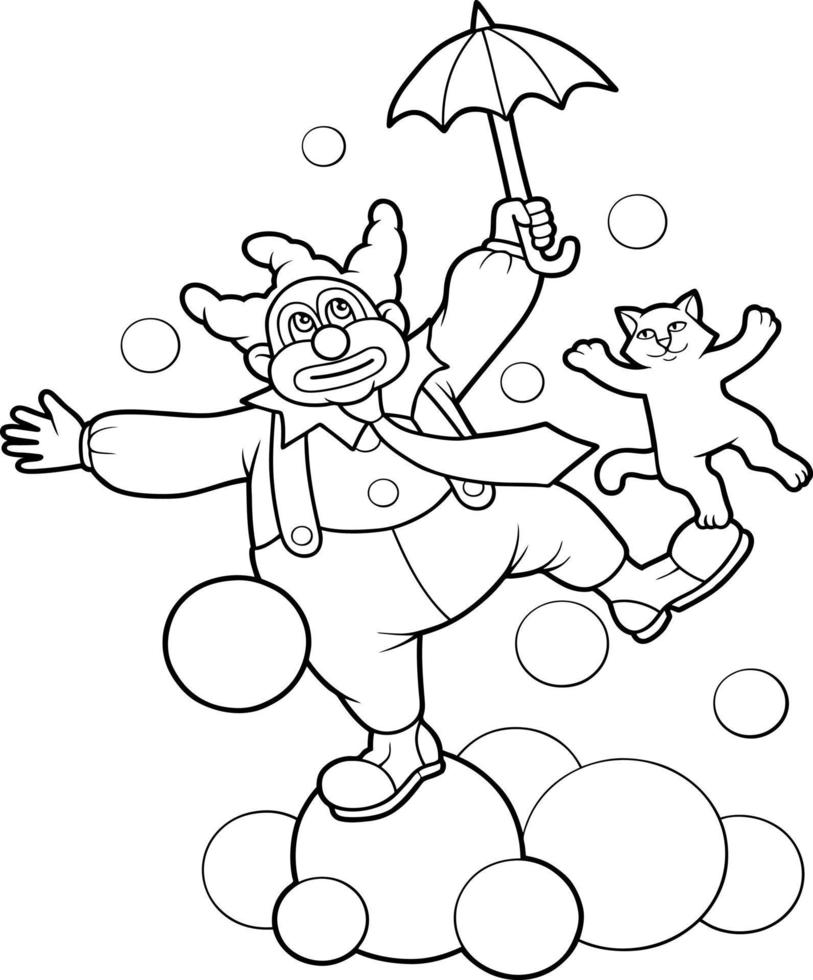 Funny cartoon clown vector