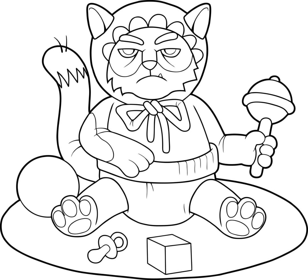 Little cute cat vector