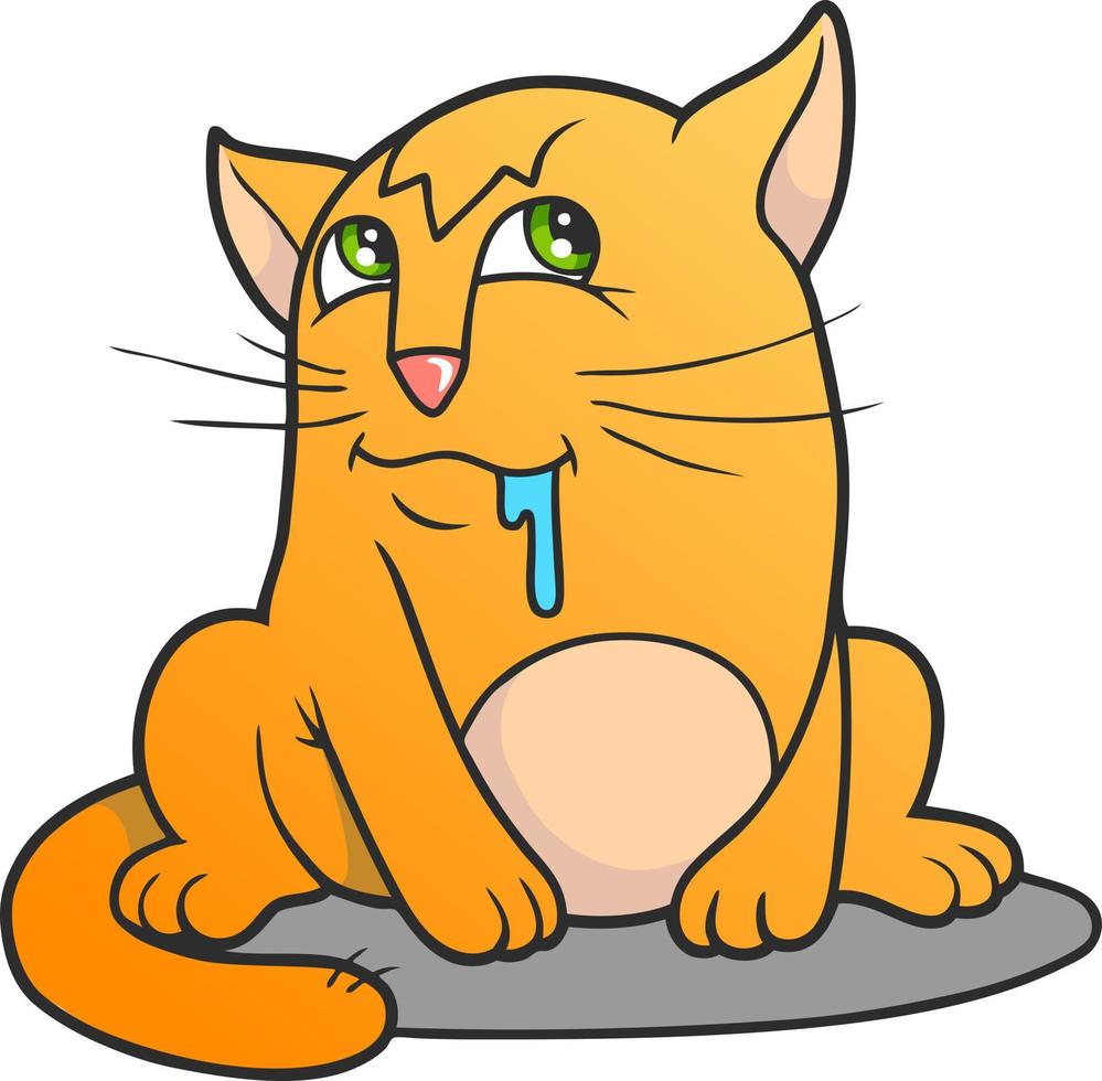 Little cute cat, funny illustration vector