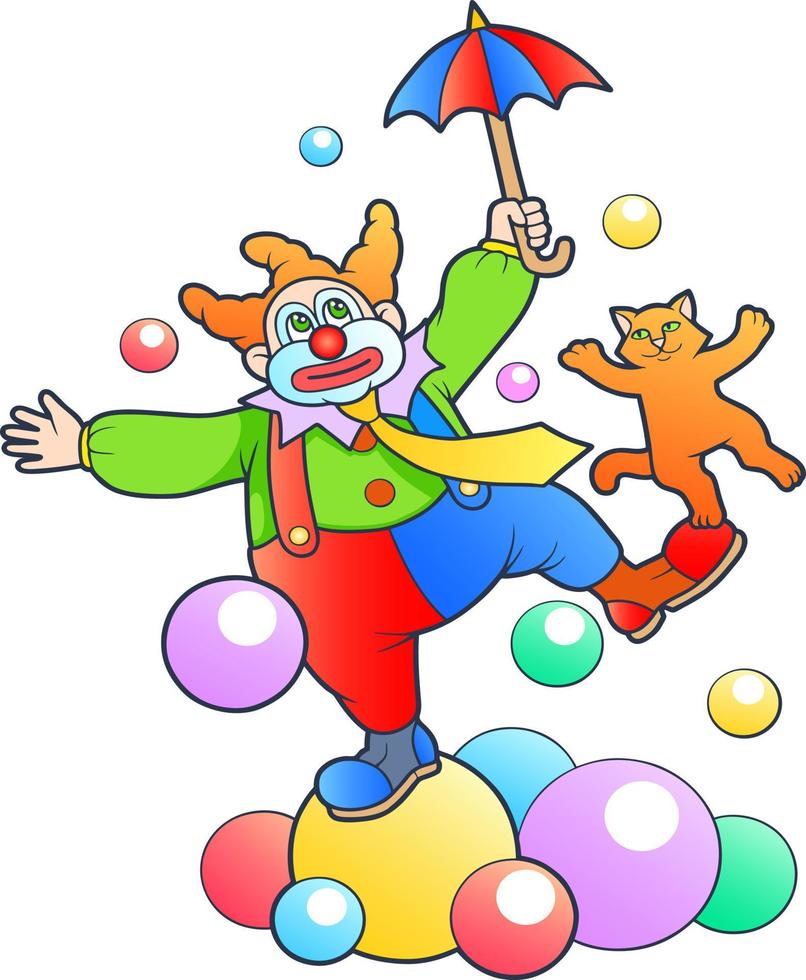 Funny cartoon clown vector