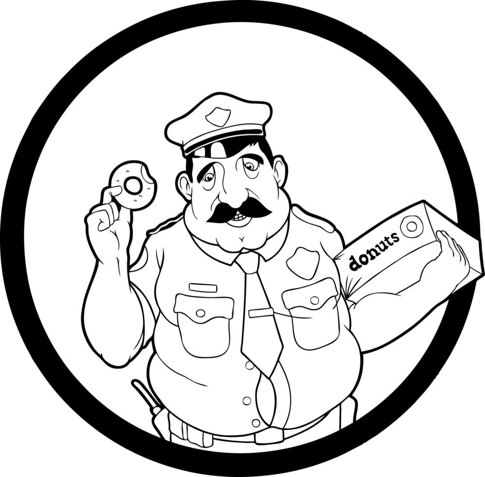 funny cartoon policeman vector