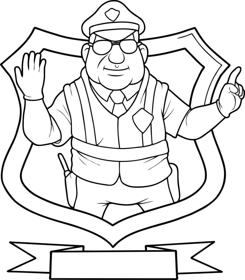 funny cartoon policeman vector