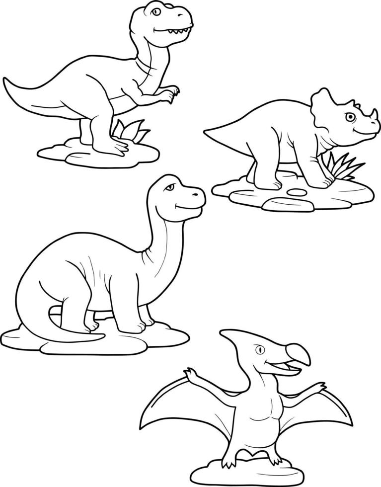 cute little dinosaur vector