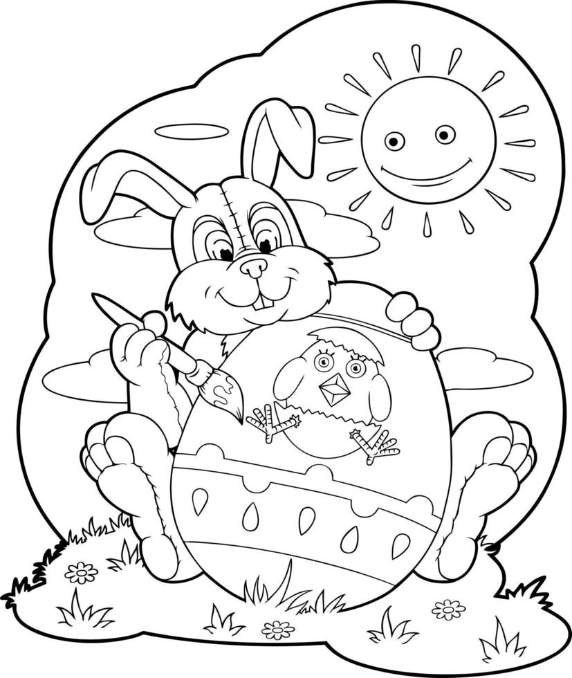 funny easter bunny vector