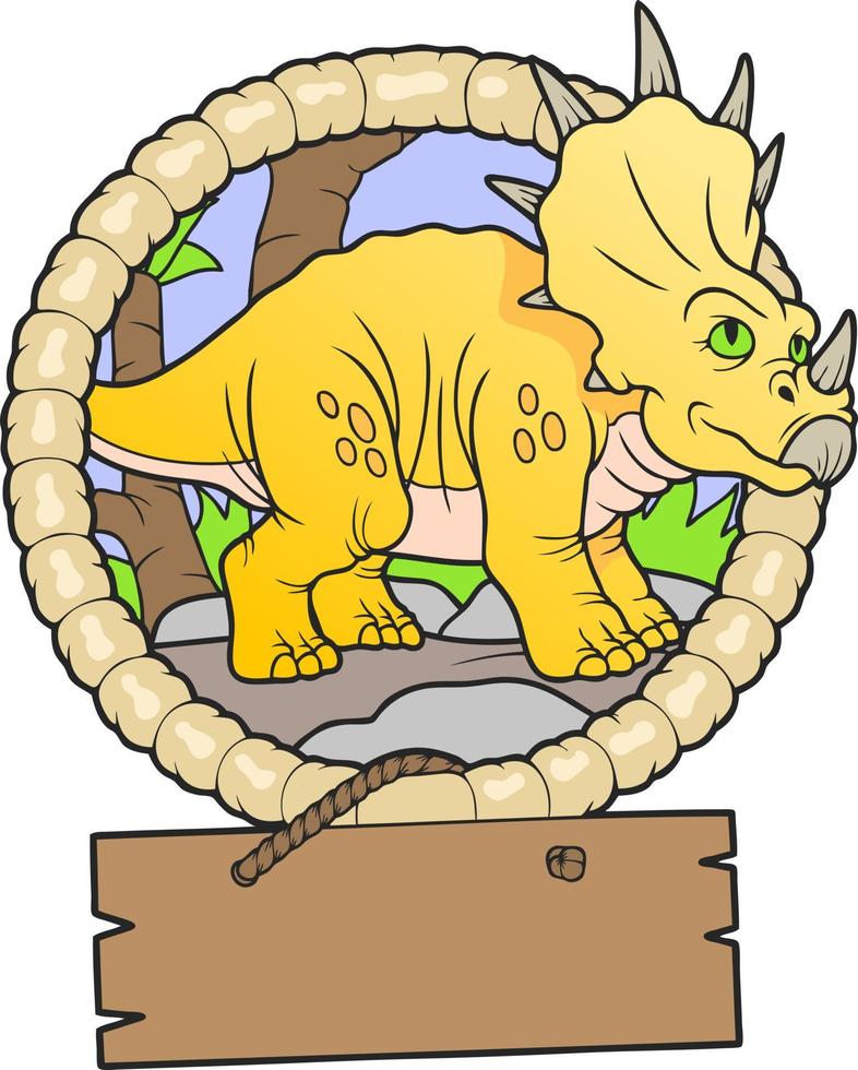 cartoon prehistoric dinosaur vector