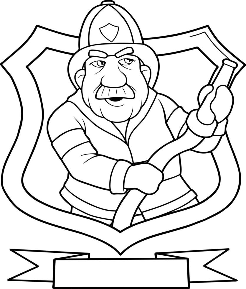 cartoon brave fireman vector