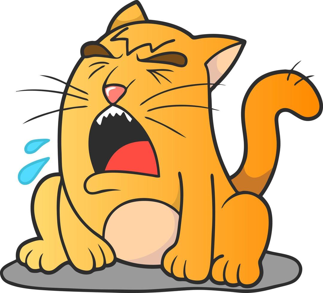 Little cute cat, funny illustration vector