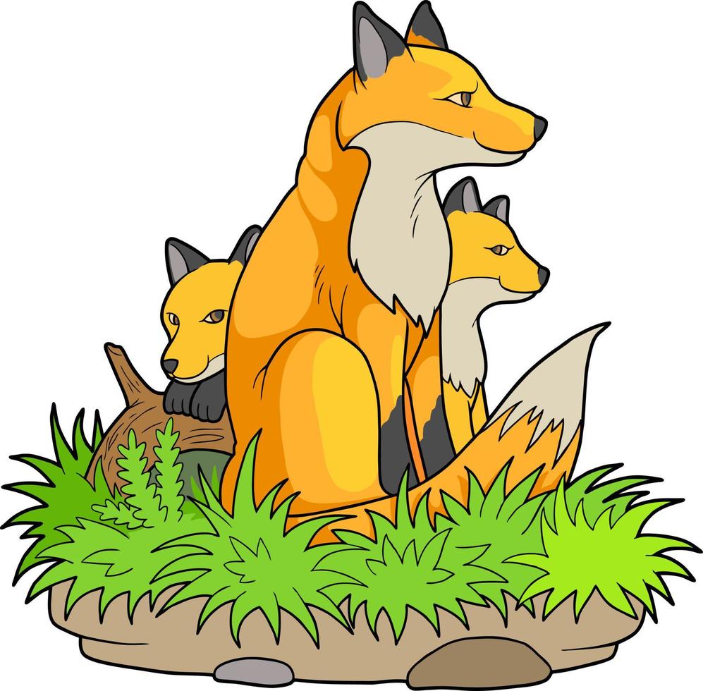 funny cartoon fox vector