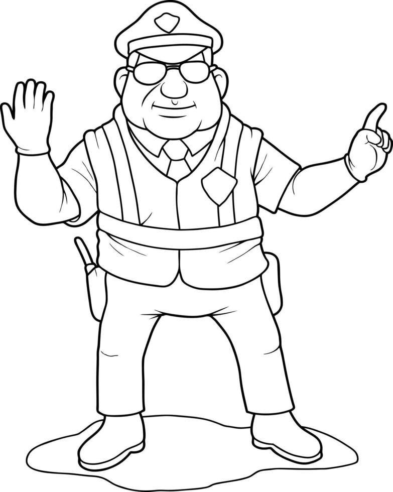 funny cartoon policeman vector
