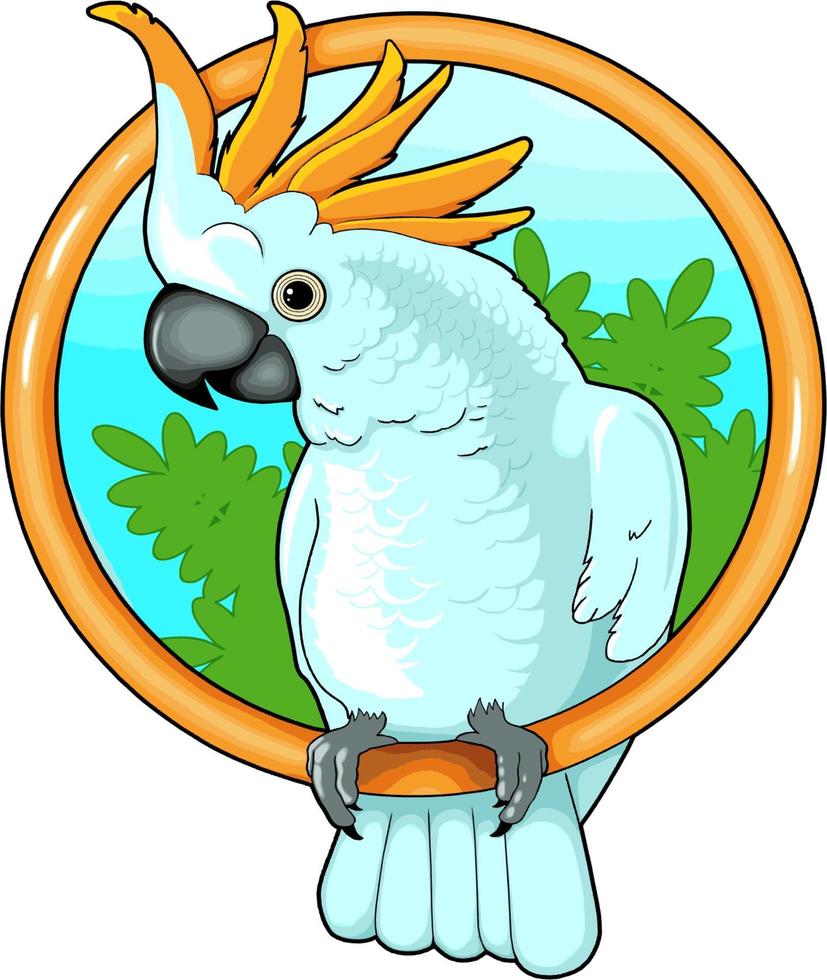 cute cartoon parrot vector