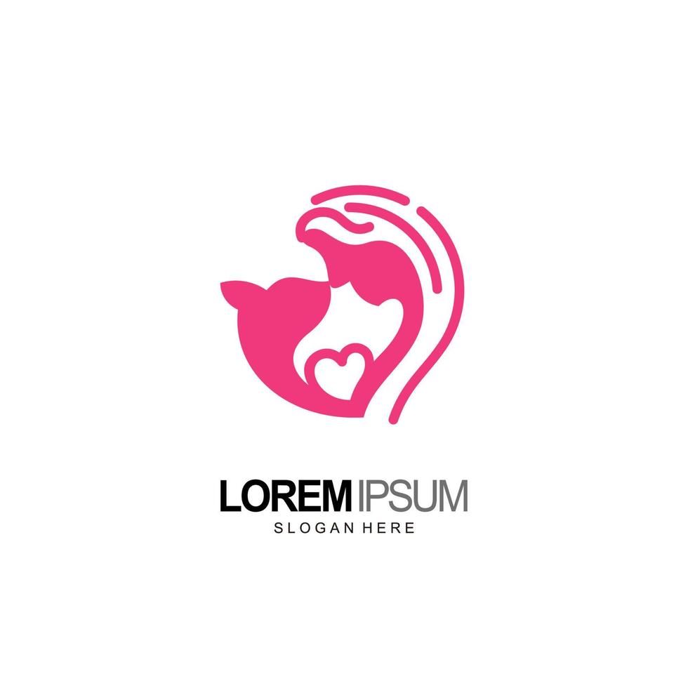people pet logo, people and pet, combination logo design vector