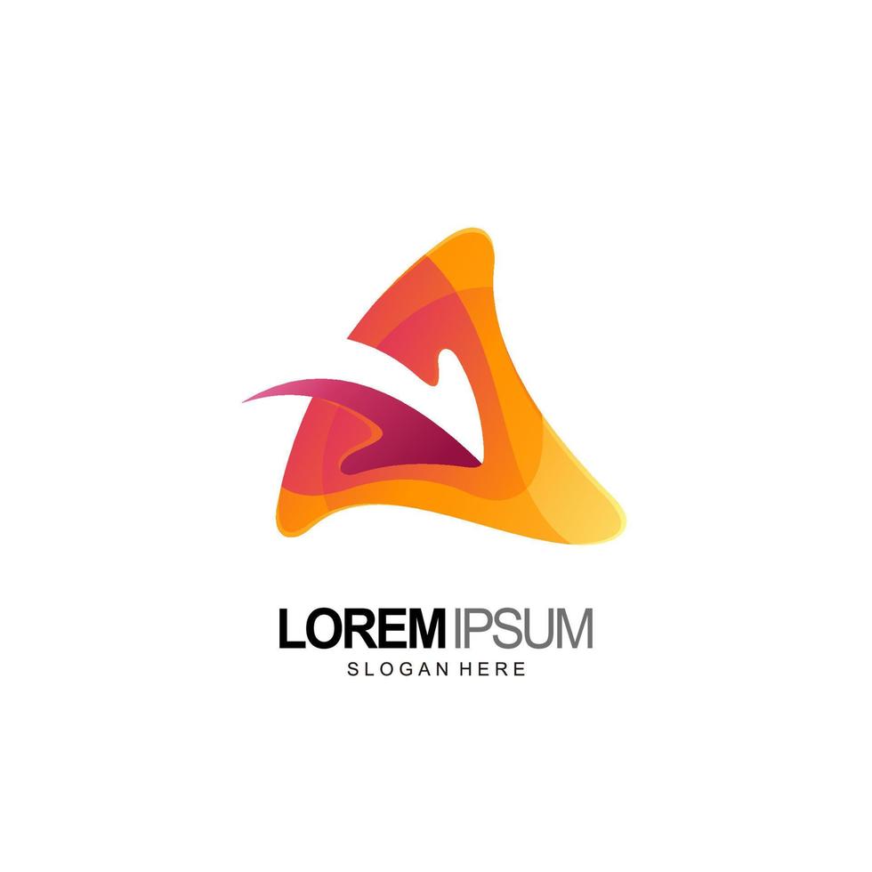 letter a logo with arrow design vector