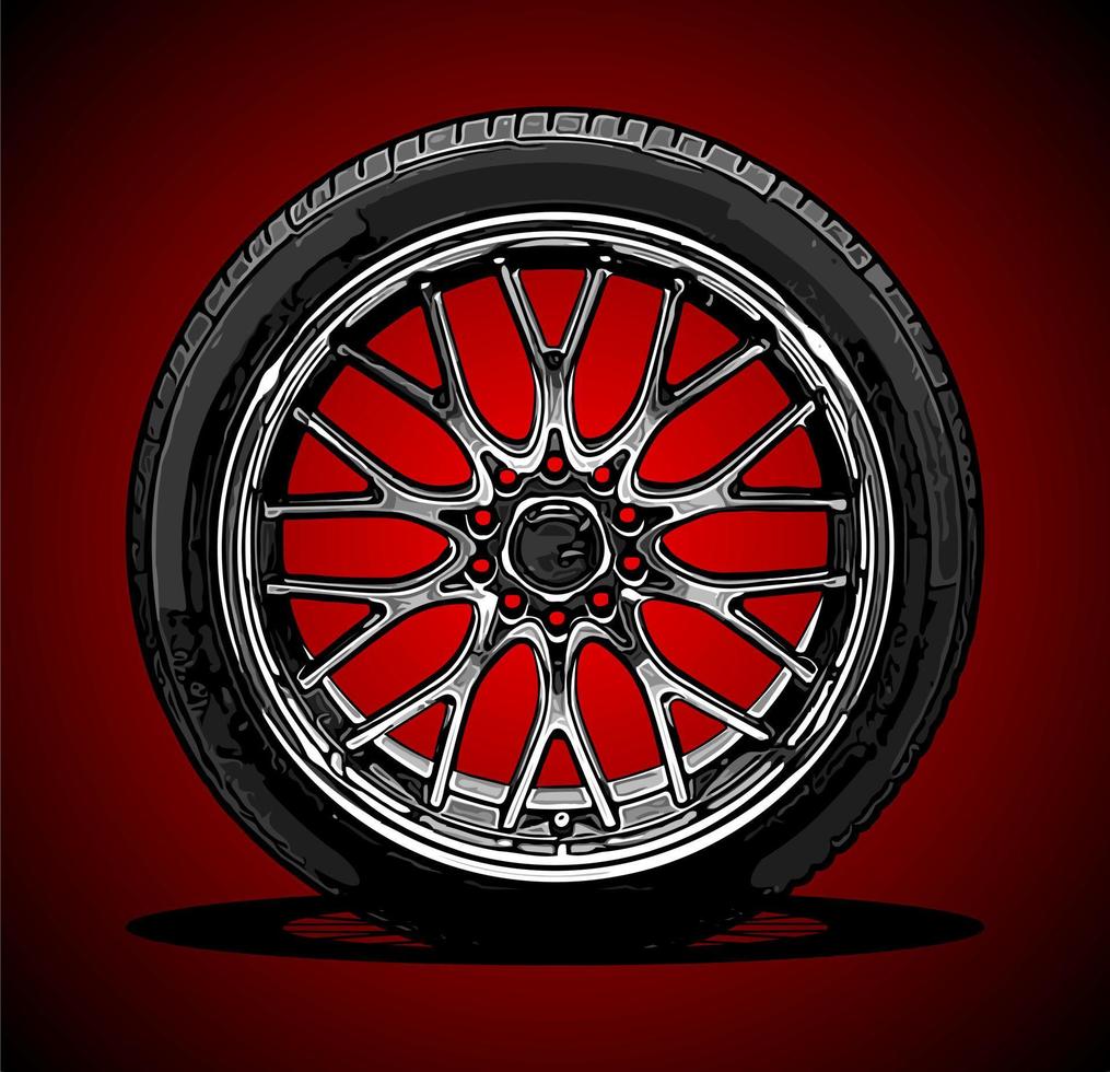 racing car wheels with tires vector