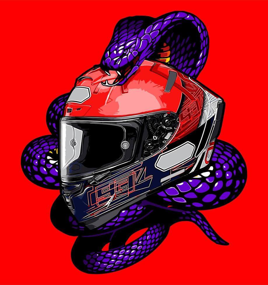 casco y serpiente vector