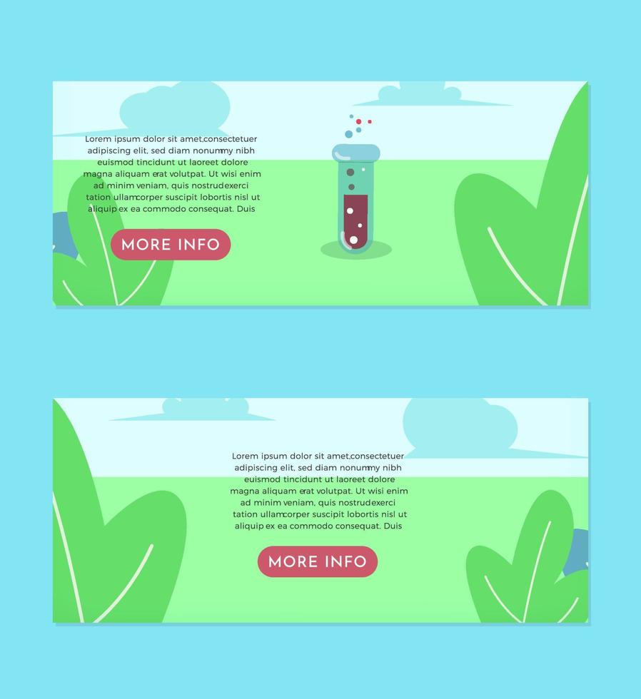 Chemistry Tube Flat Illustration Banner Set Design Template vector