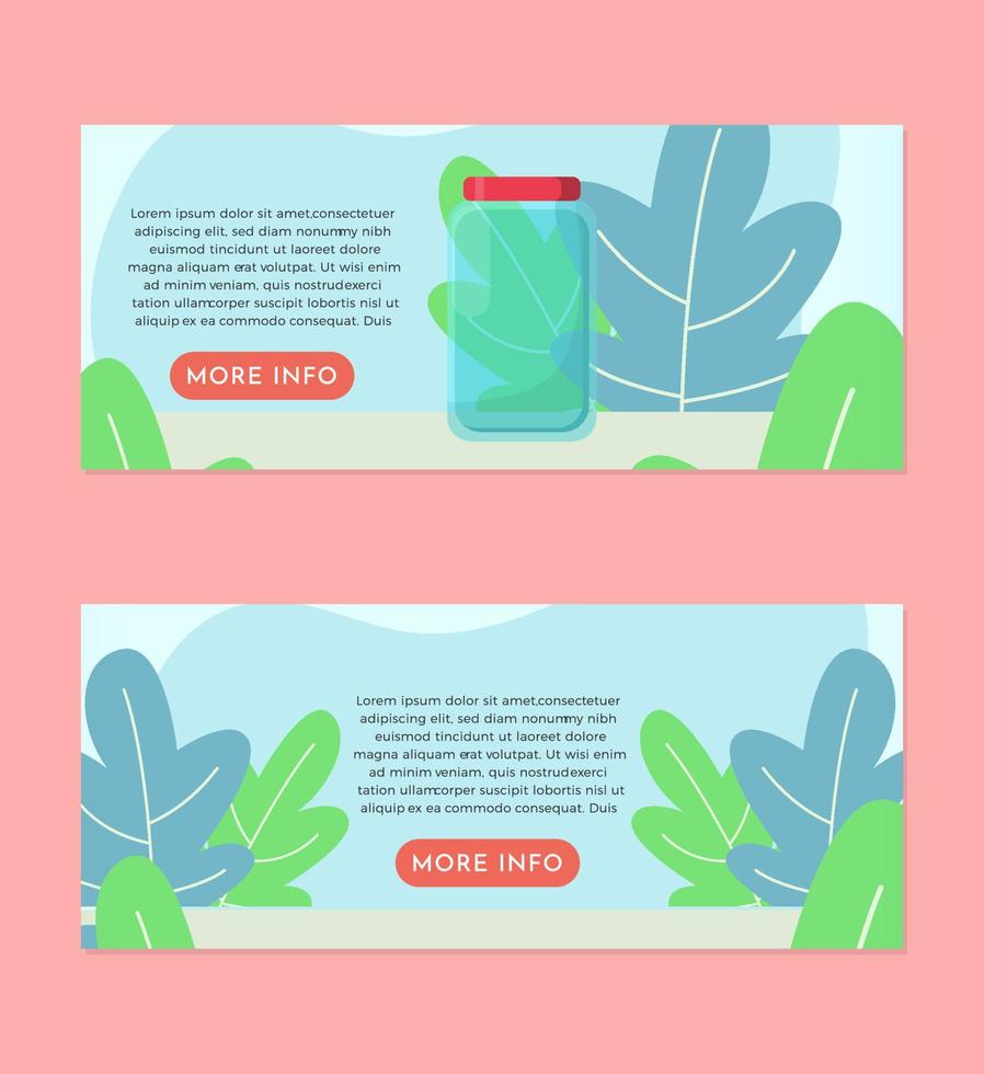 An Empty Jar Flat Illustration Banner Set Design Template vector