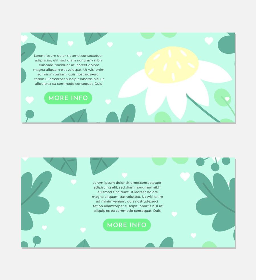 Botanical Garden Background Banner Set Design Template vector