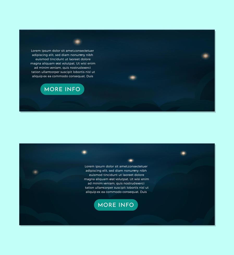 Realistic Night Sky Starry Night Scenery Banner Set Design Template vector