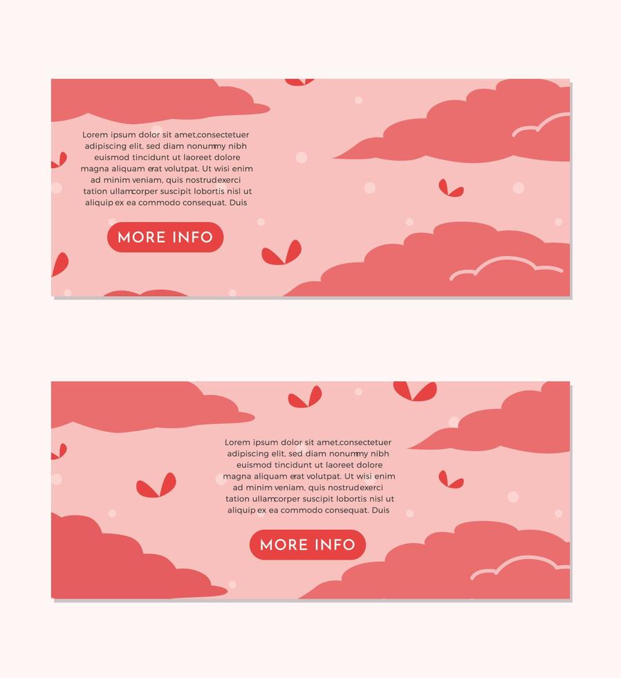 Lovely Clouds Background Banner Set Template Design vector