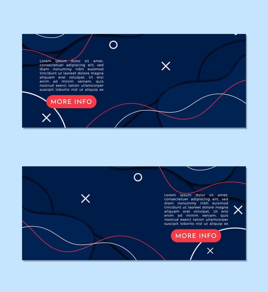 Blue Memphis Style Banner Set Design Template vector