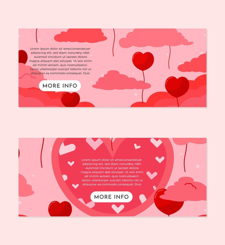 Realistic Lovely Background Banner Set Design Template vector