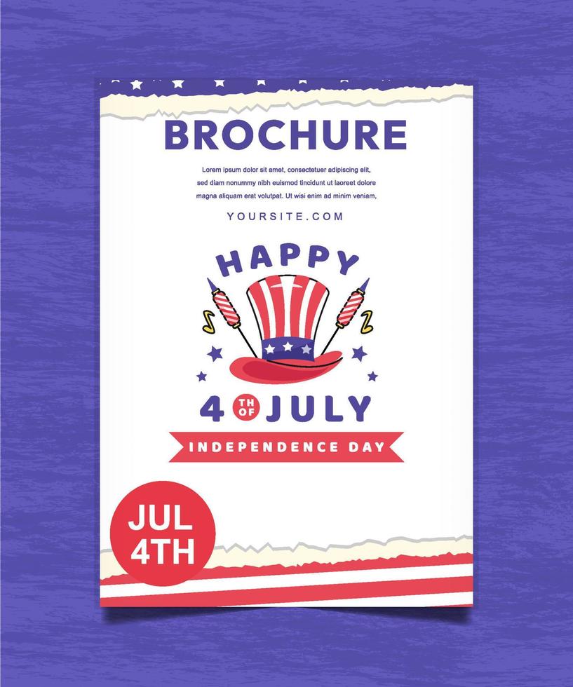 4th of July Happy Independence Day Brochure Design Template vector