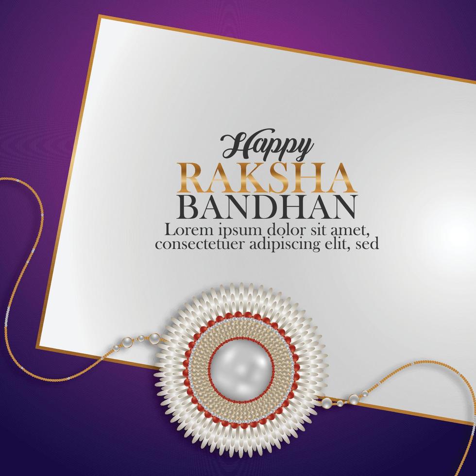 Creative crystal rakhi for happy raksha bandhan vector