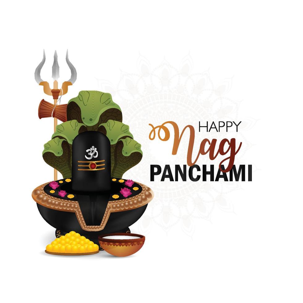 Creative shivling for happy nag panchami festival vector