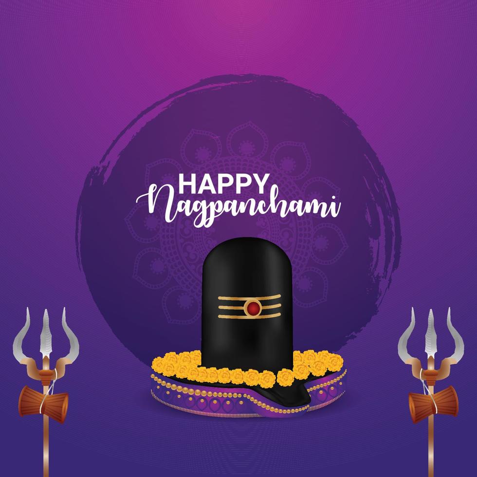 Happy nagpanchami indian festival design vector