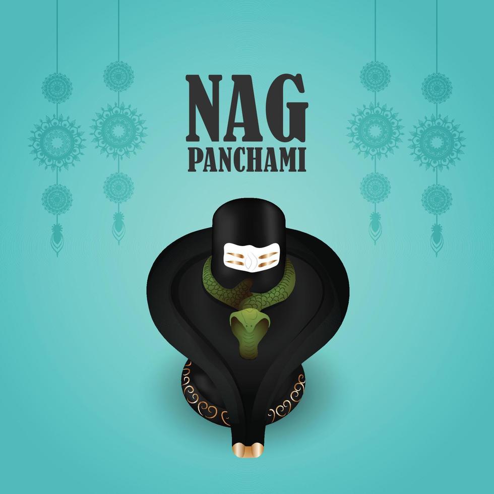 Indian cultural festival happ nagpanchami background vector
