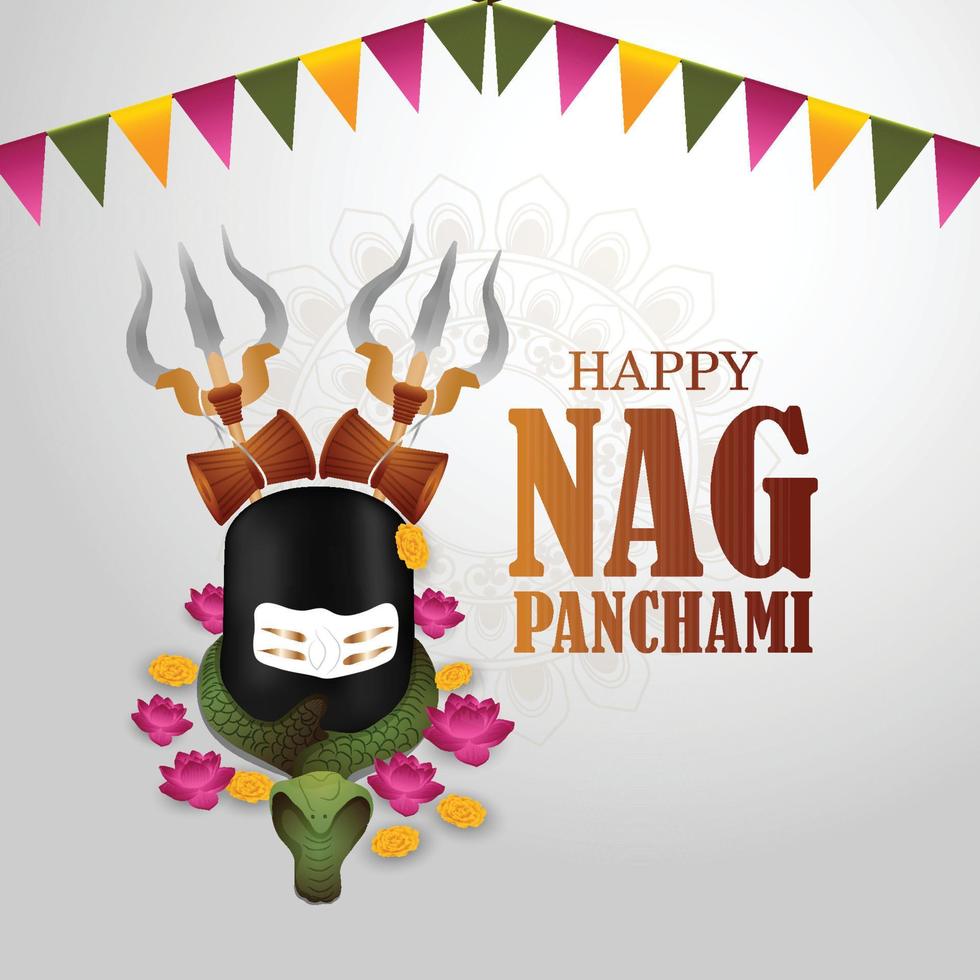 Happy nagpanchami celebration and background vector