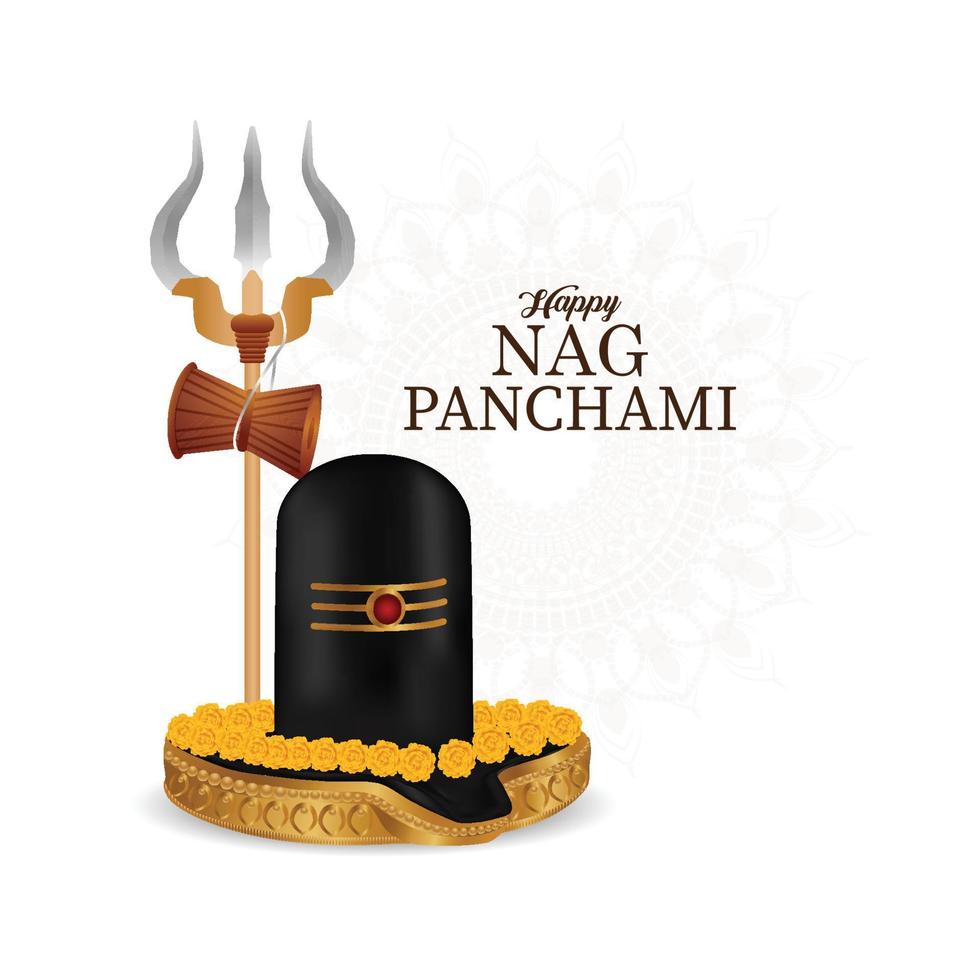 Creative shivling for happy nag panchami festival vector