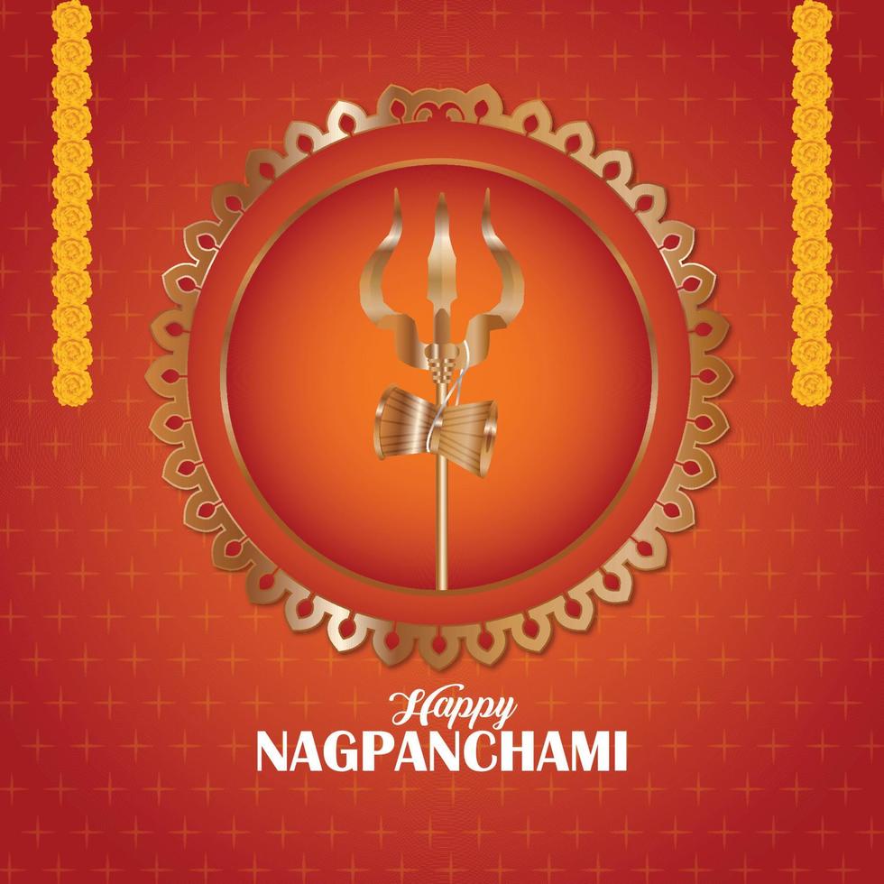 Indian cultural festival happ nagpanchami background vector