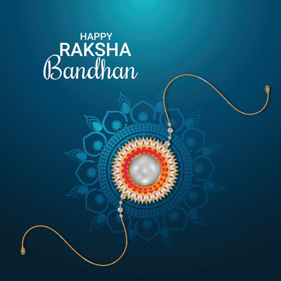 rakhi realista para el concepto de diseño feliz raksha bandhan vector