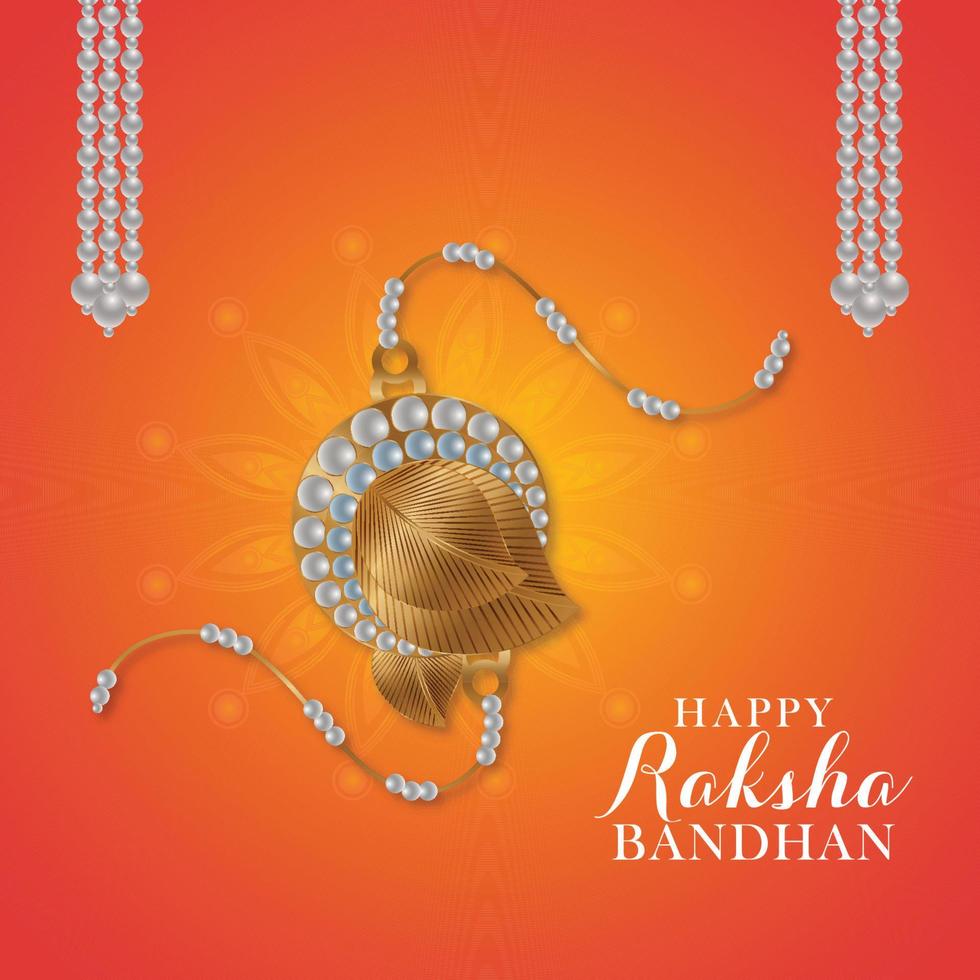 Raksha bandhan greeting card with creative rakhi vector