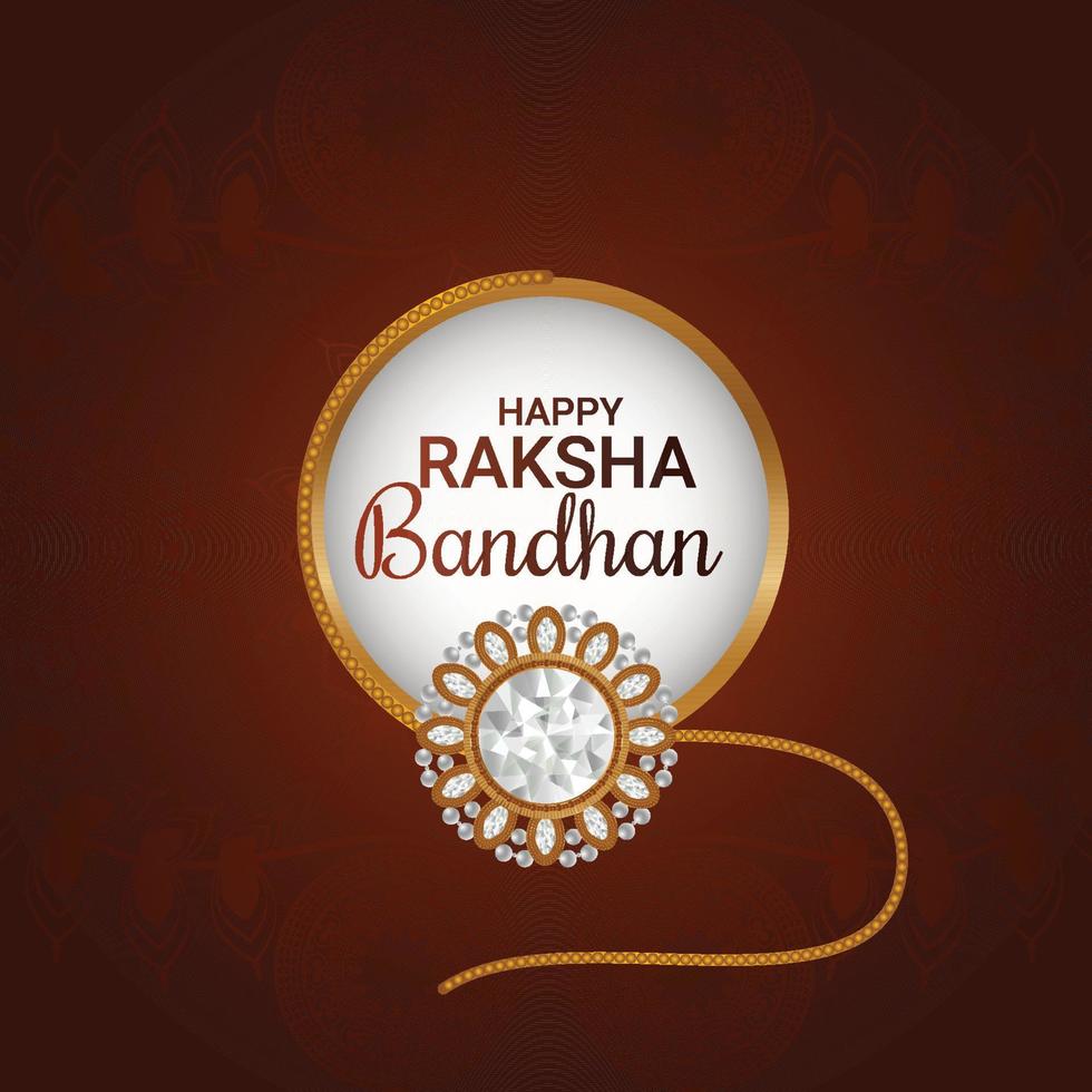 rakhi realista para el concepto de diseño feliz raksha bandhan vector