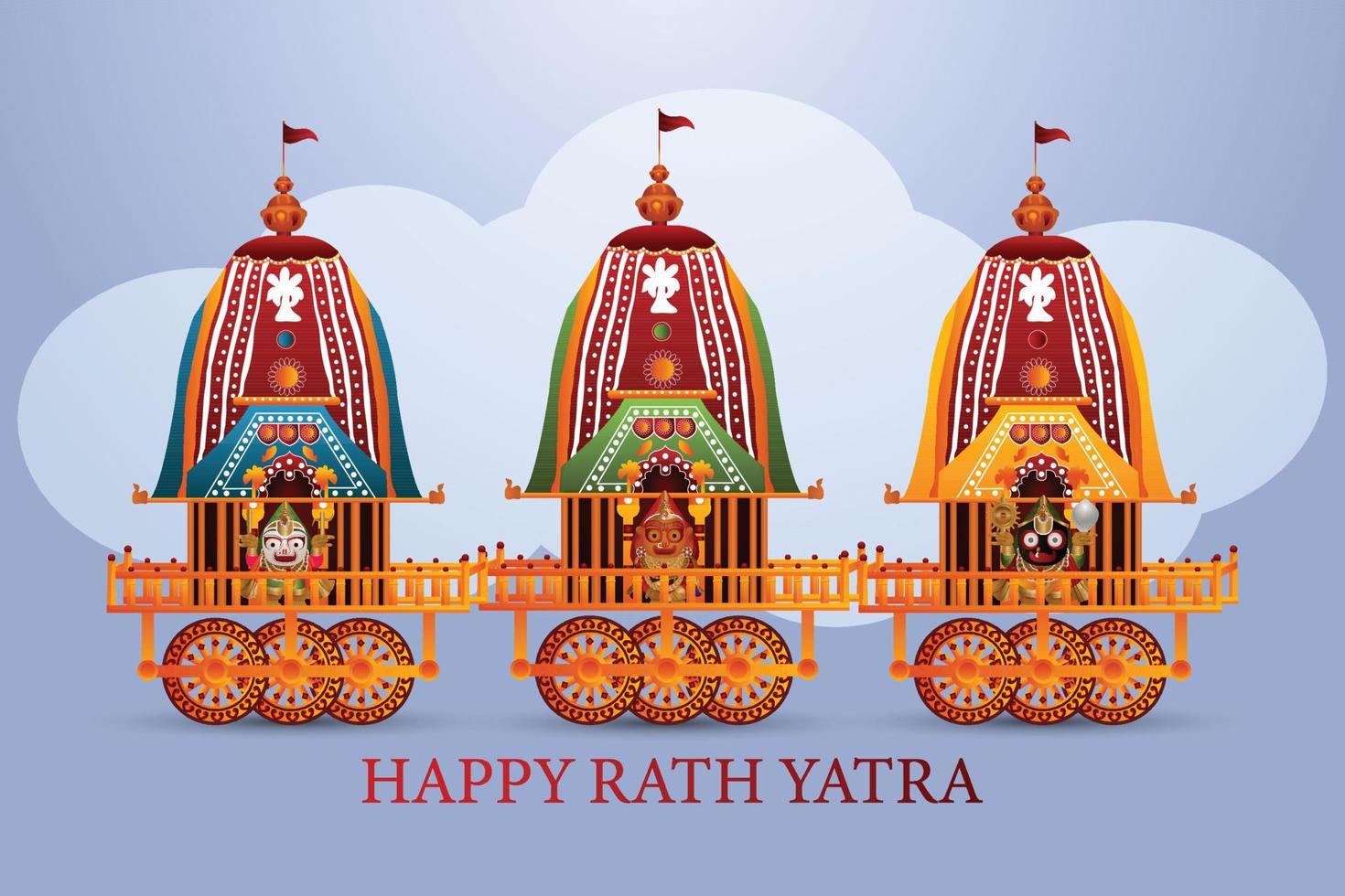 Creative chariot for happy rath yatra vector