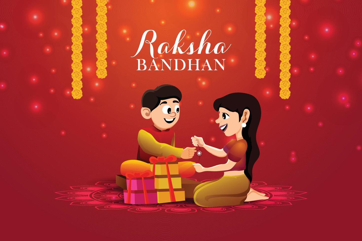 Happy raksha bandhan indian festival  design with creative vector illustration