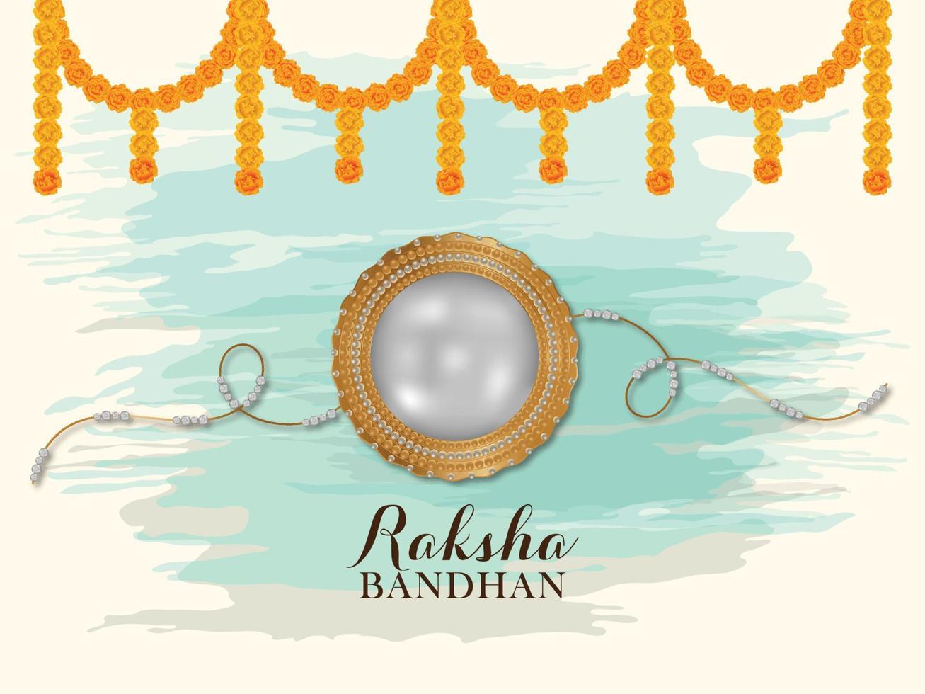 Indian traditional festival happy raksha  bandhan design vector