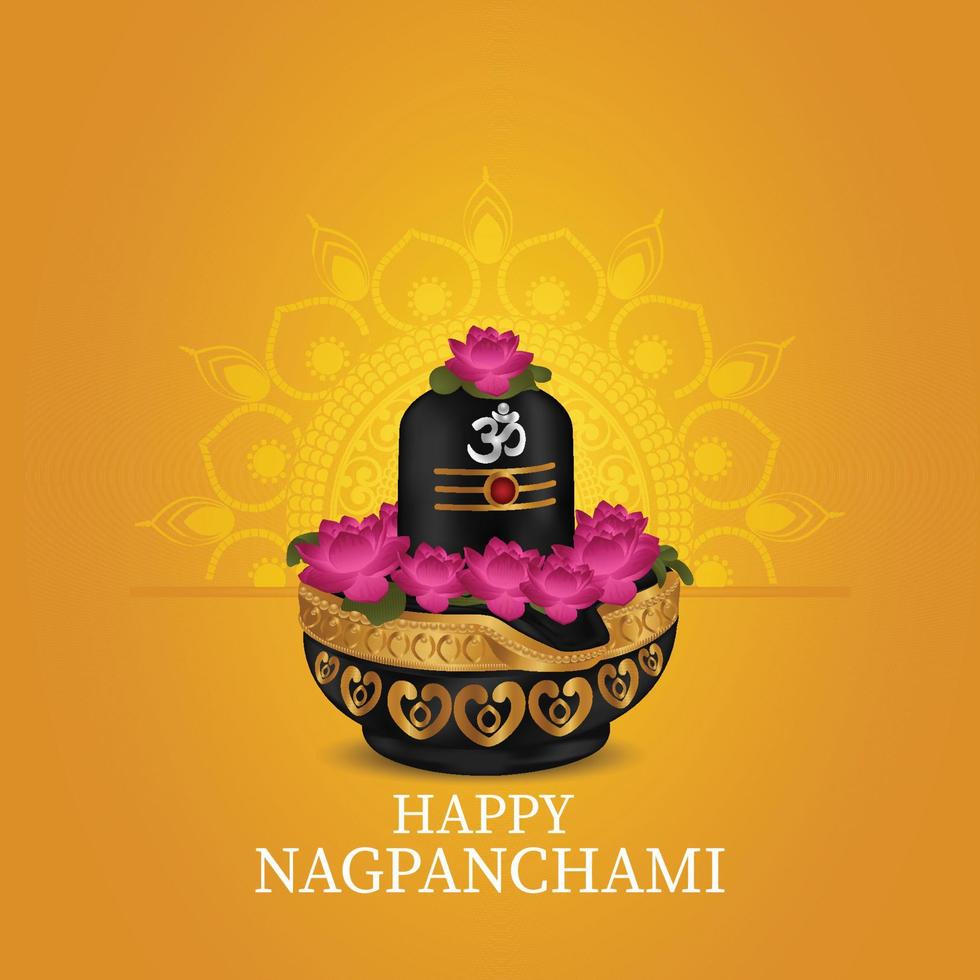 Indian cultural festival happ nagpanchami background vector