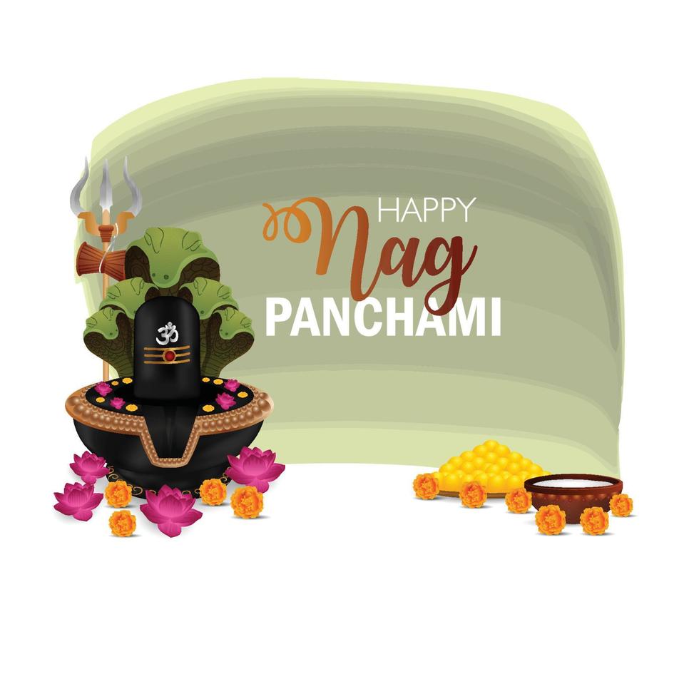 Creative shivling for happy nag panchami festival vector
