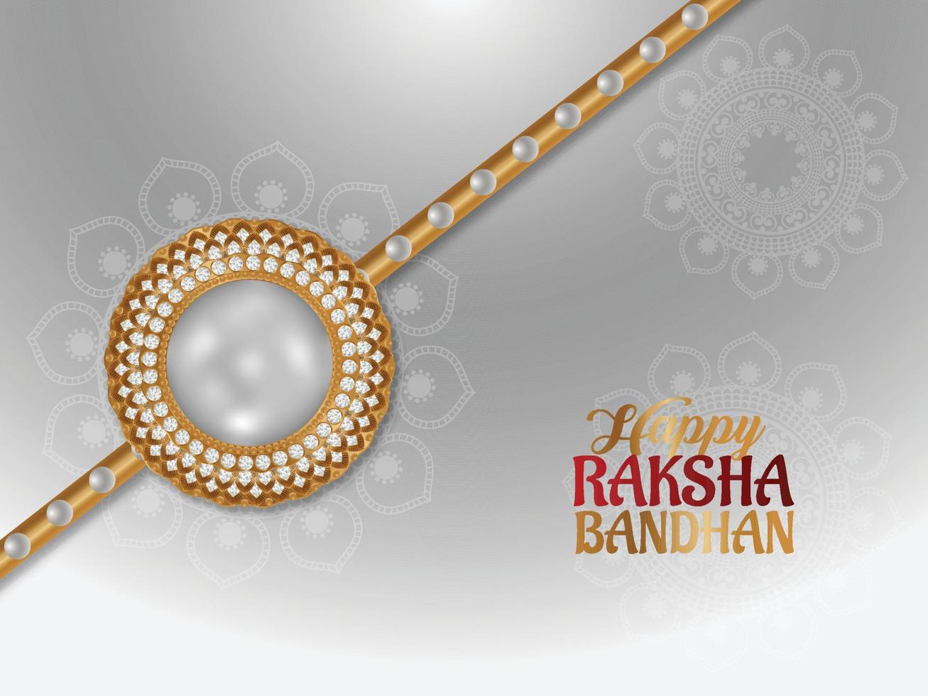 feliz tarjeta raksha bandhan con rakhi creativo sobre fondo rojo vector